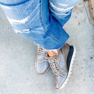 A. S. 98 fish tail metallic sneaker size 8.5 EUC